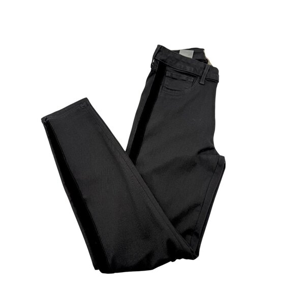 L'Agence Margot Velvet Stripe Black Noir High Rise Skinny Fit - Size 28 - Picture 13 of 13
